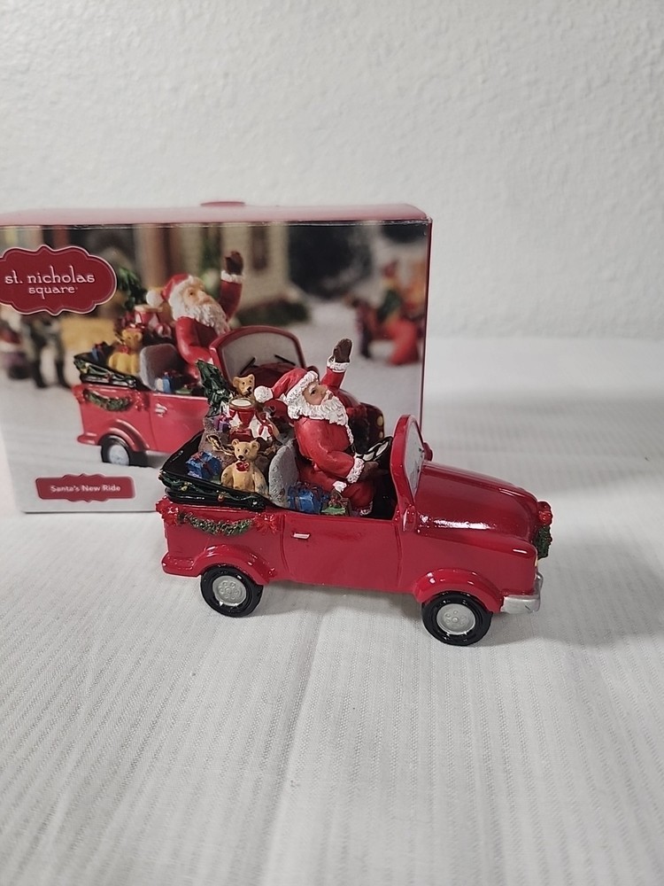 Vintage St Nicholas Square Santa's New Ride Figurine in Box