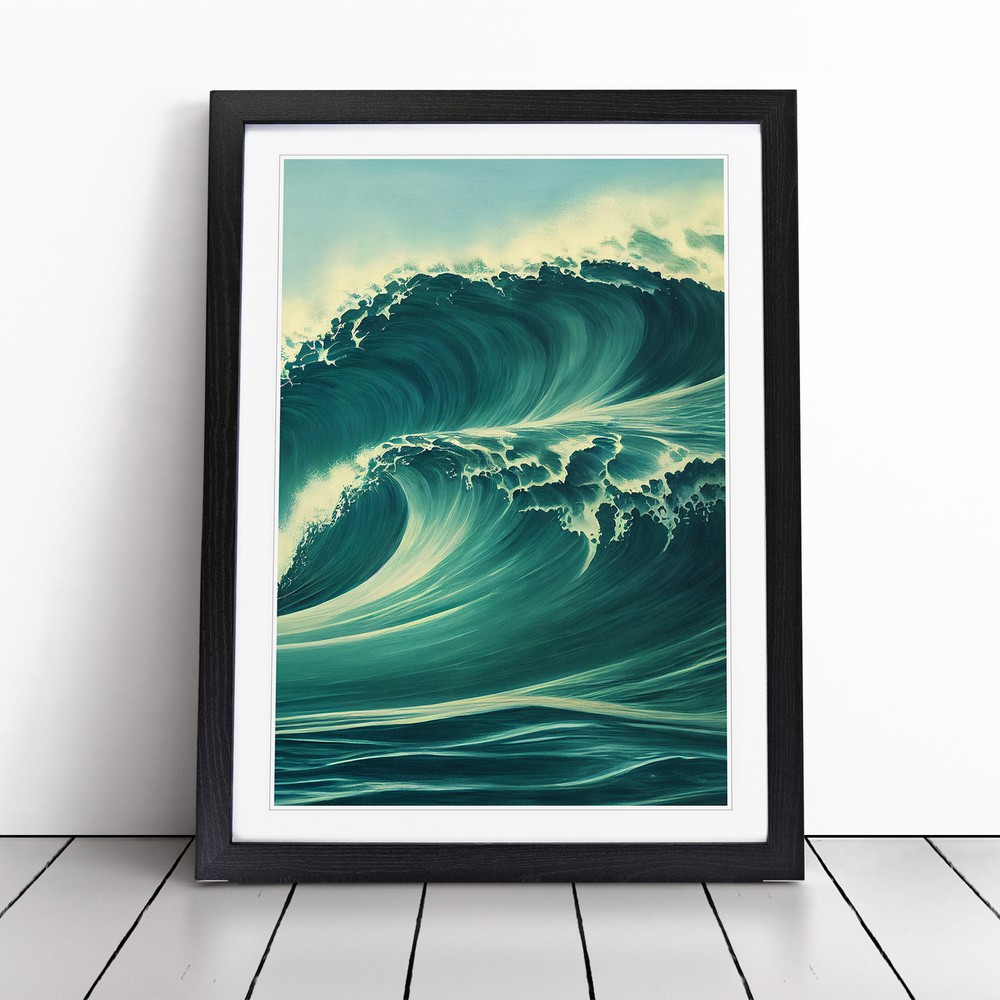 Ocean Wave No.5 Wall Art Print Framed Canvas Picture Poster Decor Living Room