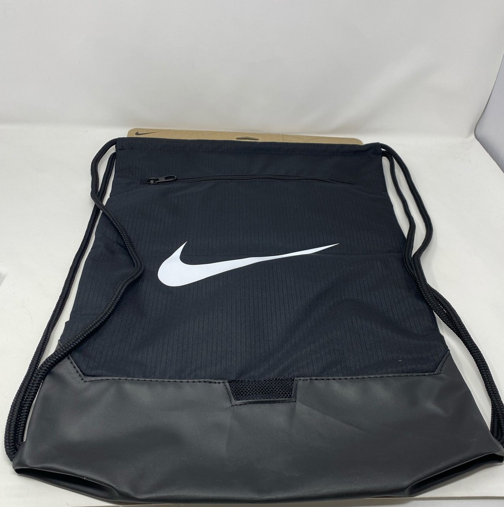 Nike Brasilia 9.5 Training Gym Sack 18L Black/Black/White DM3978-010 Drawstring