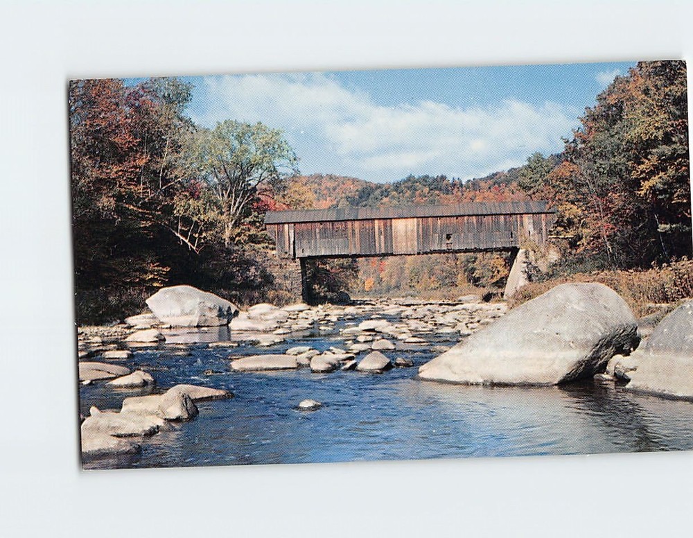 Postcard Covered Bridge Black River Vermont USA