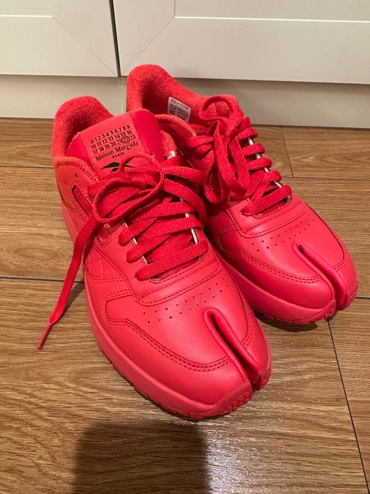 Maison Margiela Reebok Tabi Classic Leather Sneakers Red 25cm Unworn No Box Auth