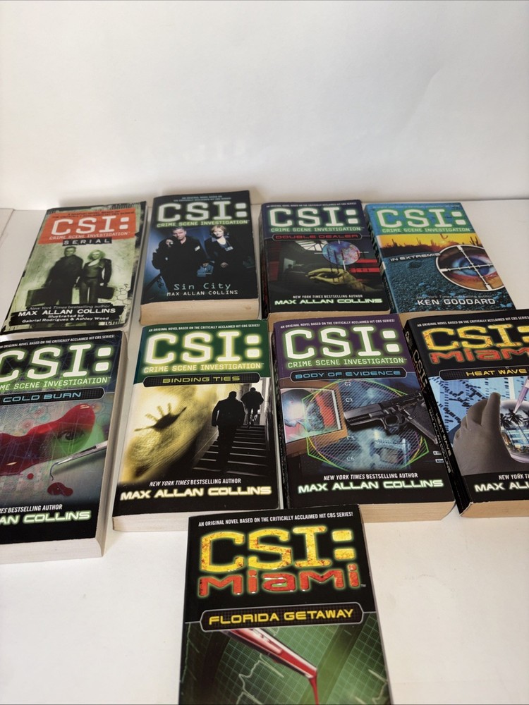 CSI: Crime Scene Investigation Book Lot (9) Paperback Graphic Novel & CSI Miami