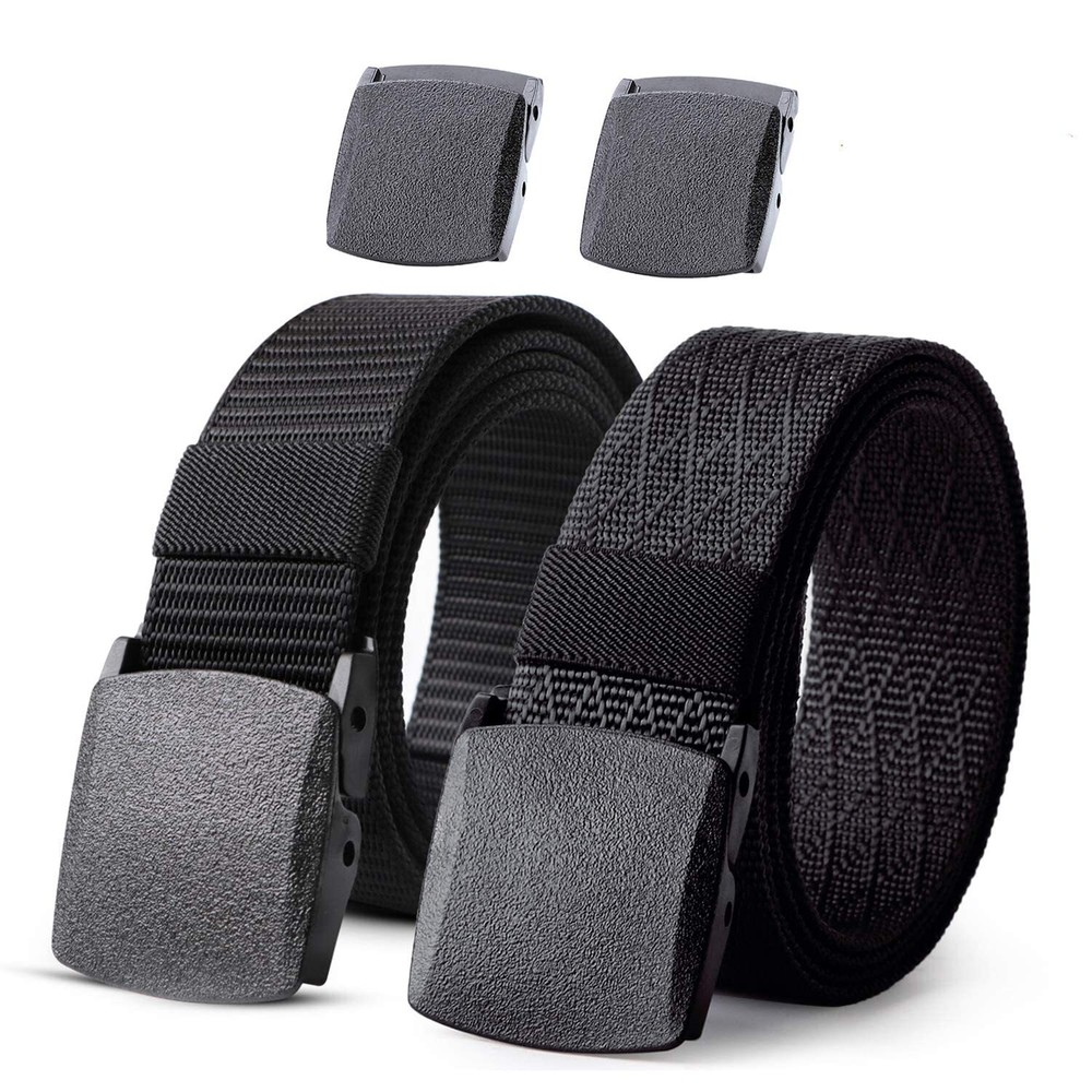 Nylon Military Tactical Men Belt 2 Pack Webbing Canvas Outdoor Web Belt with ...