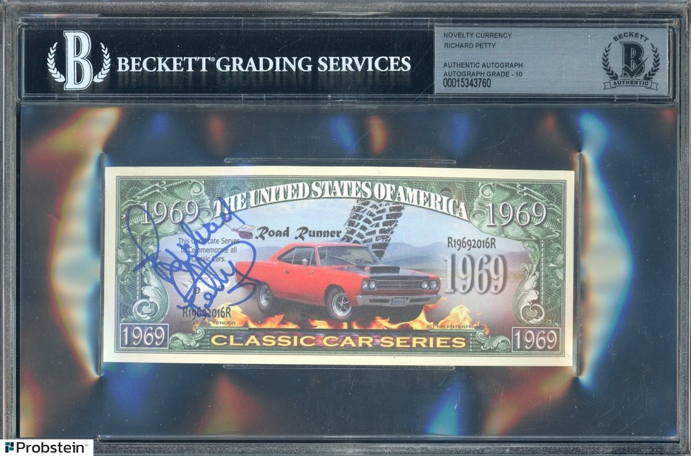 Richard Petty NASCAR Driver Signed Novelty Currency BGS BAS 10 AUTOPROBSTEIN is actively accepting consignments !!