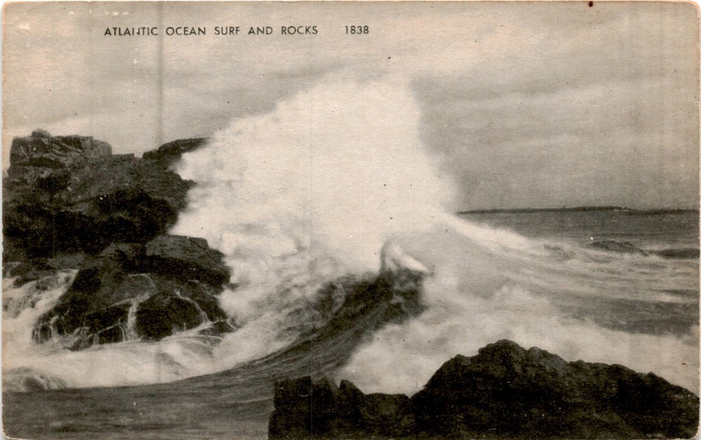 Atlantic Ocean, Surf, Rocks, American Art Post Card Co., Boston, Mass. Postcard