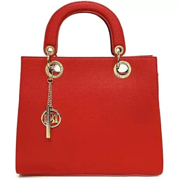 Badgley Mischka Red Logo Eyelet Tote with Keychain - New