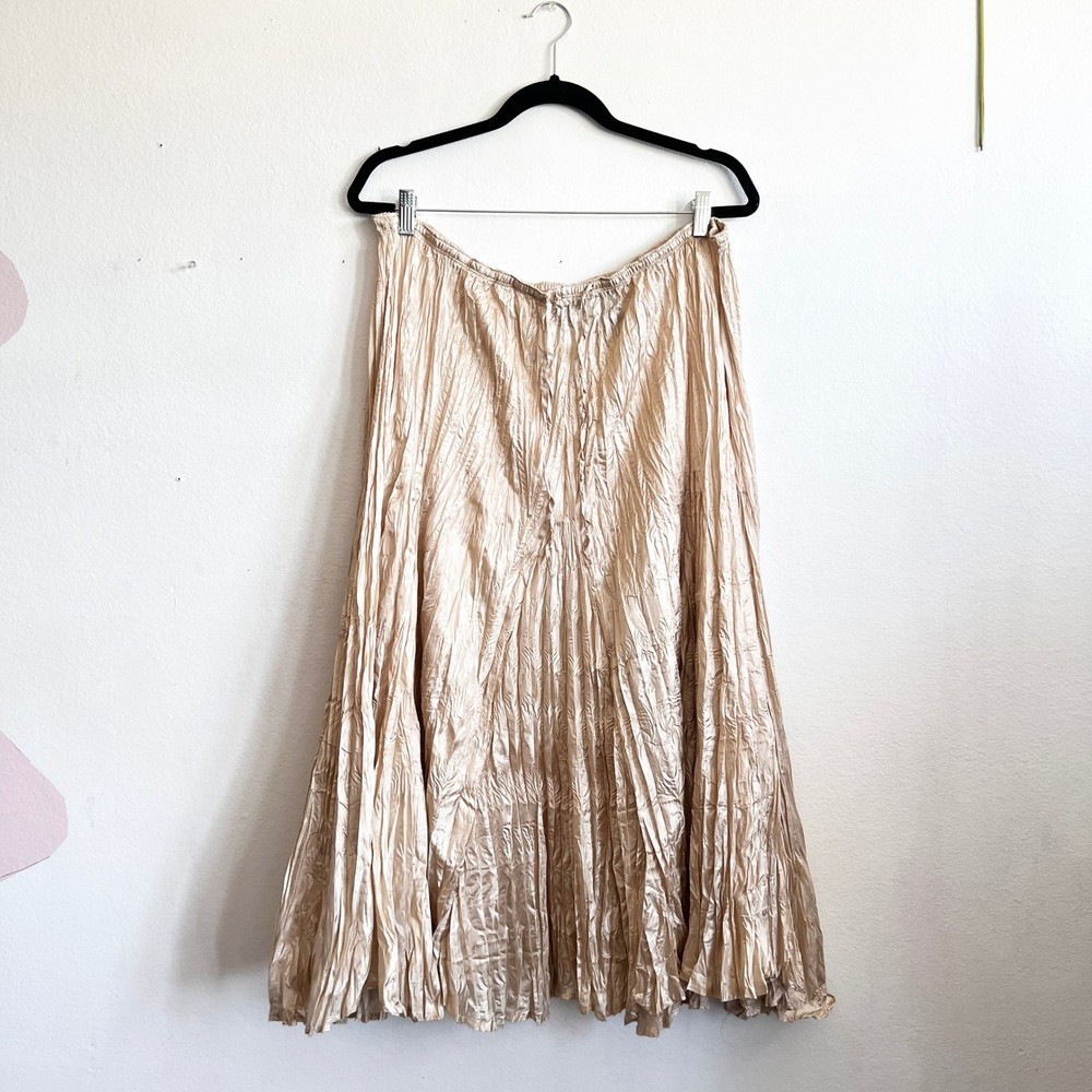 Gold Maxi Skirt Mermaid Hem Vintage Inspired Y2K 2000s Coquette Glam 1X
