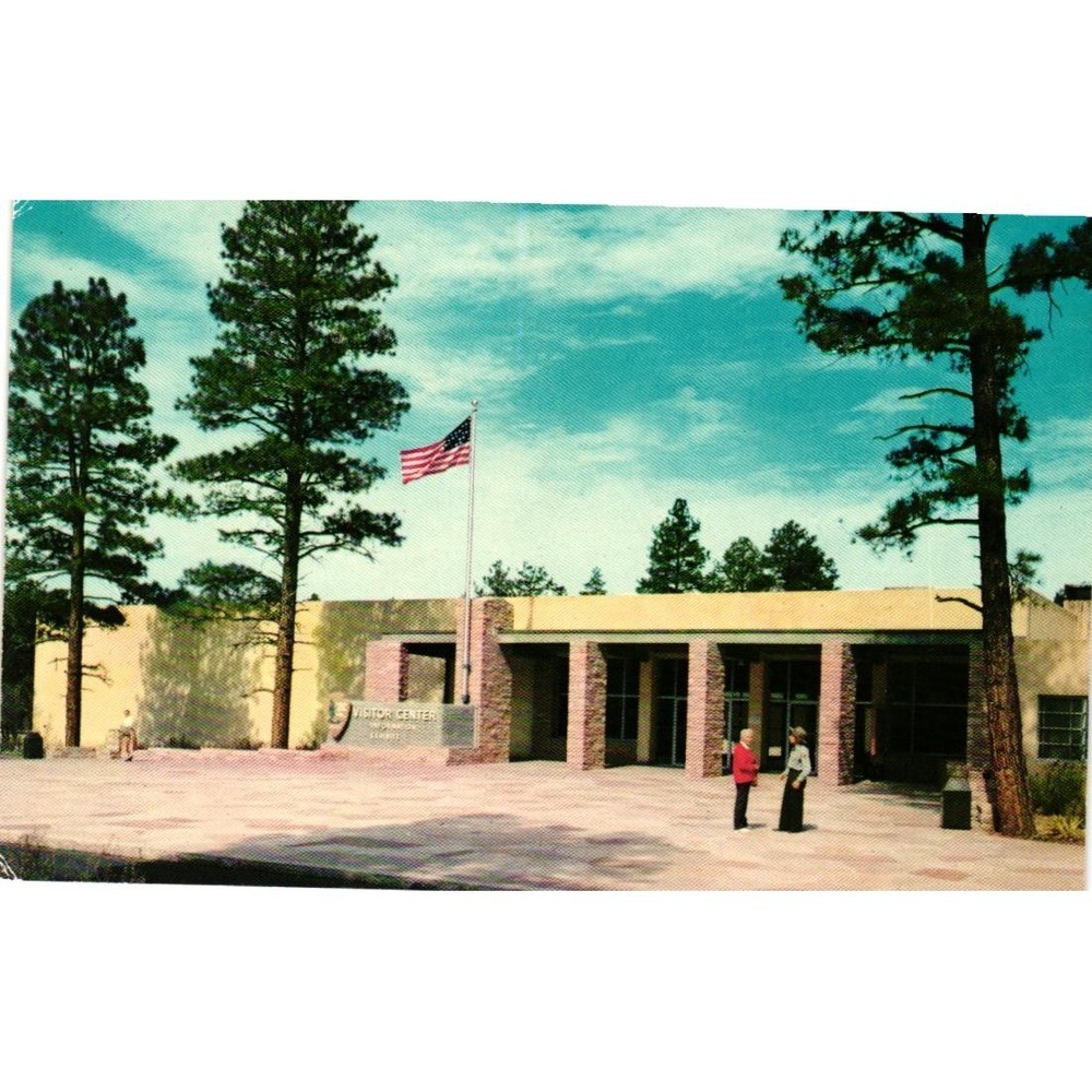 Vintage Grand Canyon Arizona Postcard Fred Harvey Visitor Center Ranger GC-1011