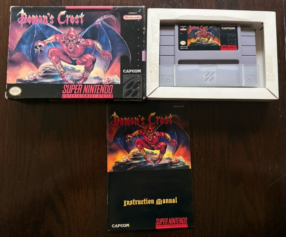 Demon's Crest Super Nintendo SNES Complete CIB w/ Manual + Protector