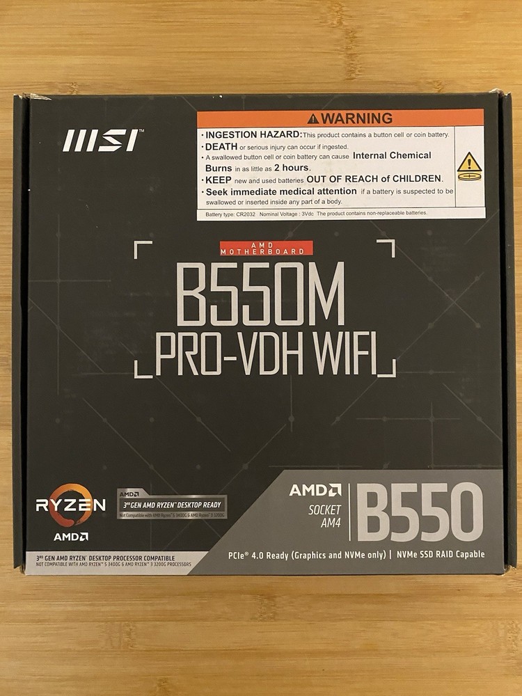 MSI B550M PRO-VDH WiFi Socket AM4 AMD Motherboard Box
