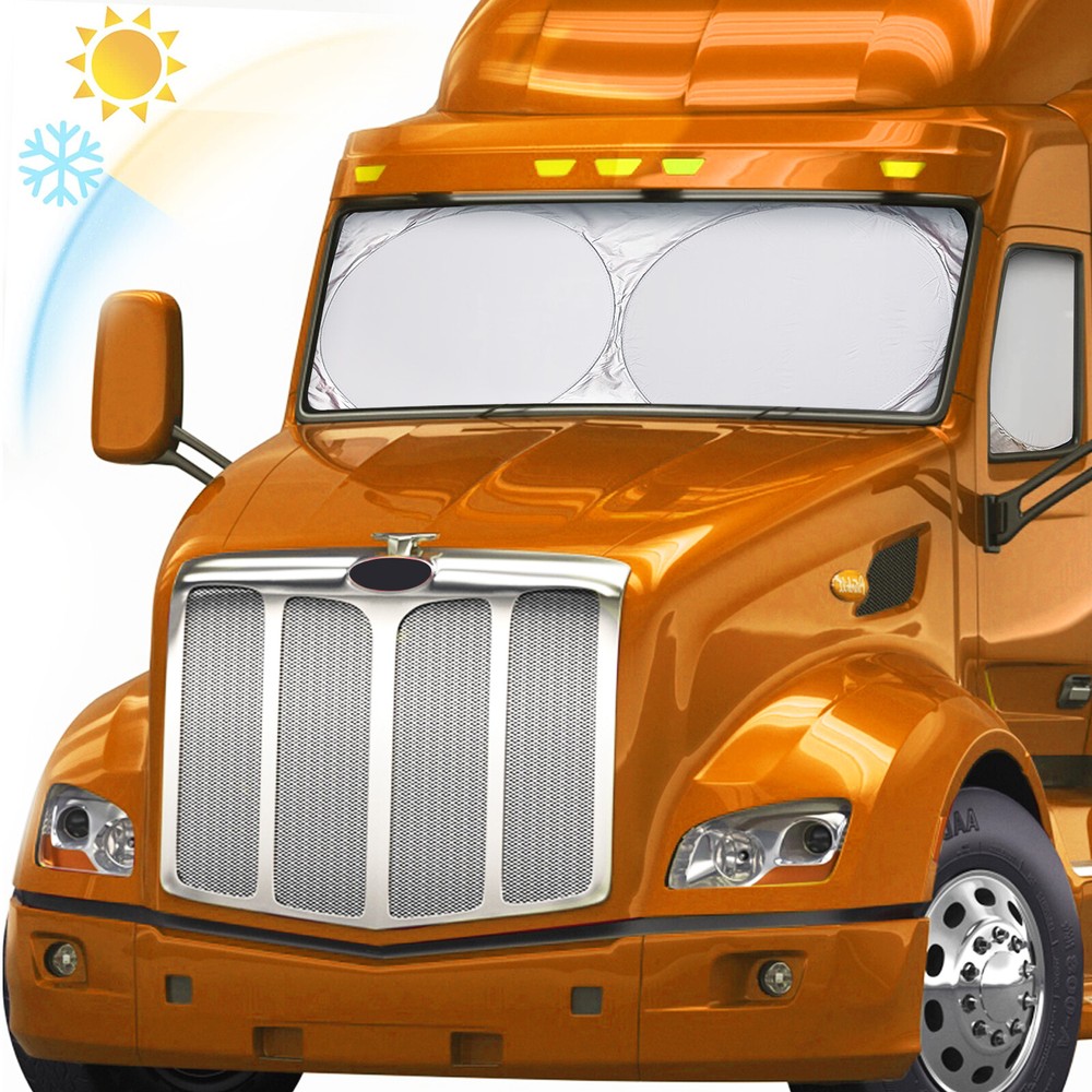 2-in-1 Foldable Semi-Truck Sun Shade for Windshield and Side Window with UV Protection