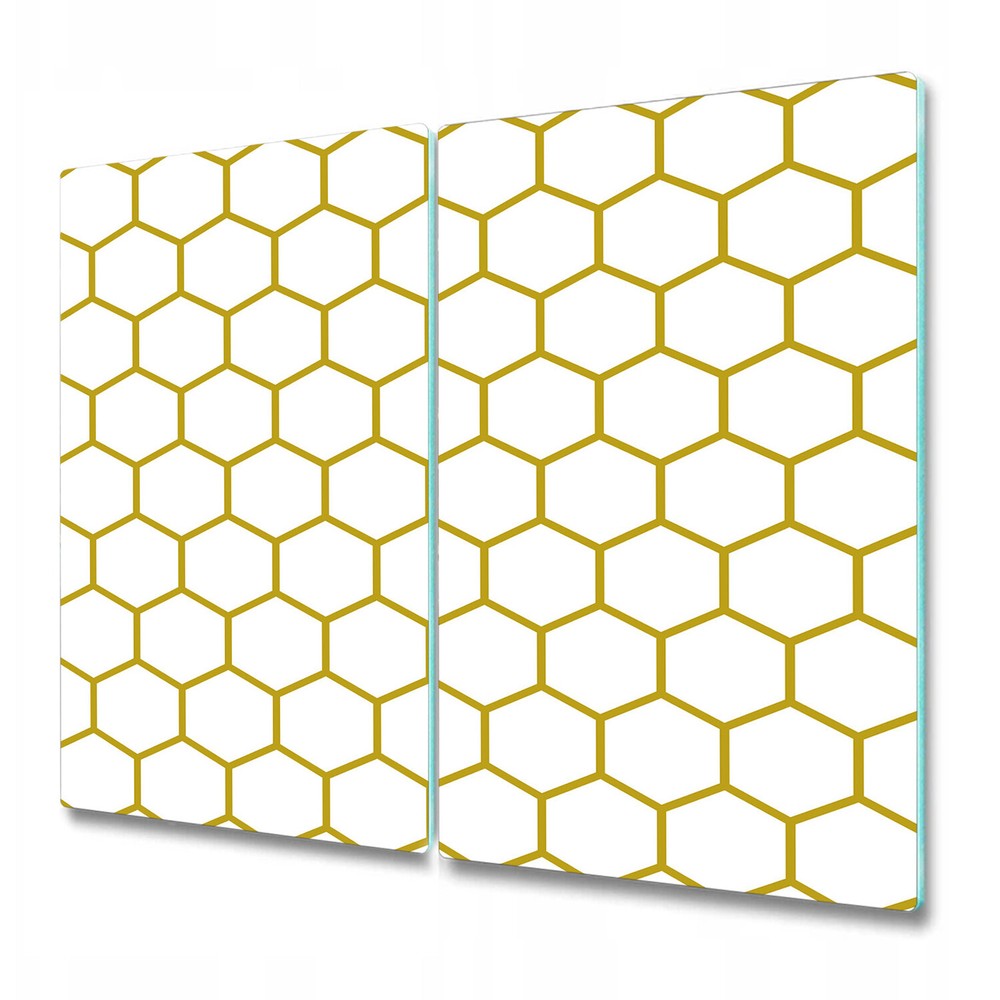 Glass Worktop Saver Utensil Serving Board Golden geometric white 2x30x52