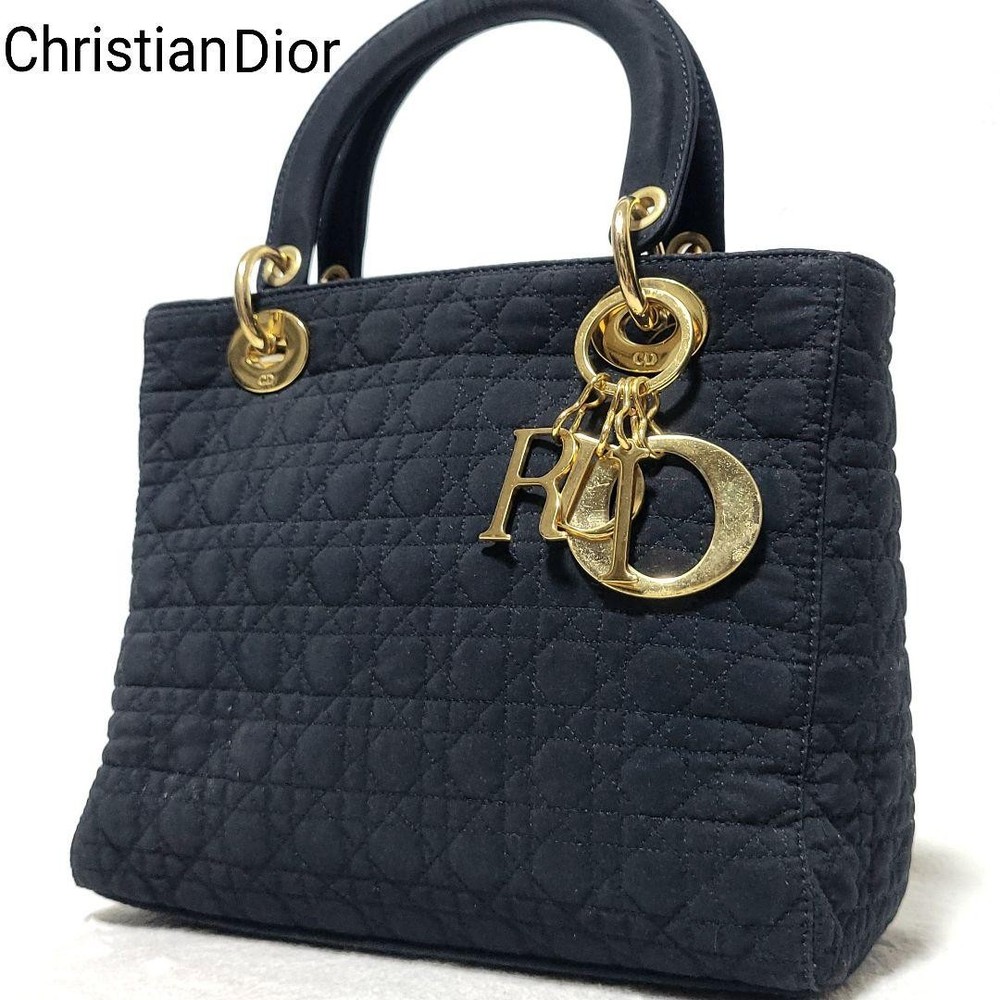 Dior Lady Mini Quilted Cannage Black Leather Handbag New