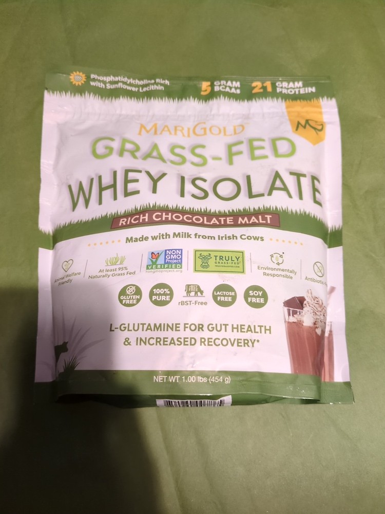 MariGold Grass-fed Whey Protein Isolate Powder - Rich Chocolate Malt Flavor -...