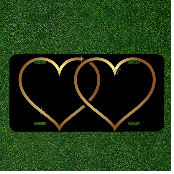 Custom Personalized License Plate Car Tag With Heart Hearts Love Wedding