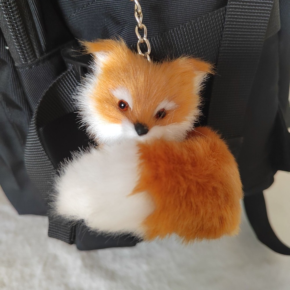Fluffy Fox Tail Keychain Cute Soft Bag Charm Backpack Accessory