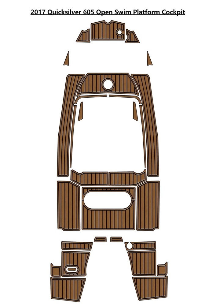 2017 Quicksilver 605 Open Swim Platform Cockpit EVA Foam Faux Teak Floor