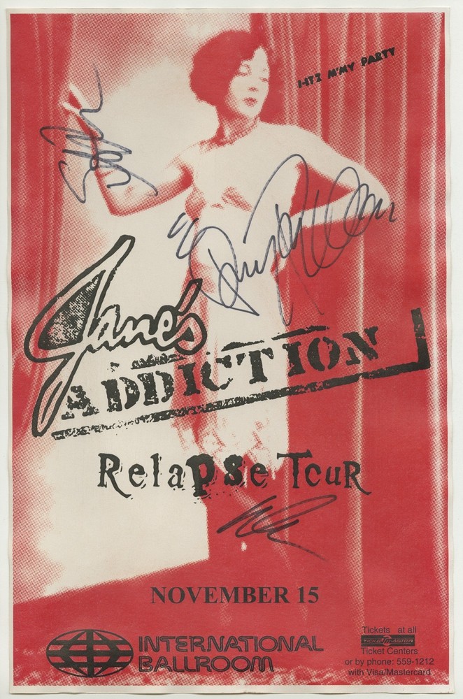 Janes Addiction autographed gig poster Dave Navarro,  Perry Farrell