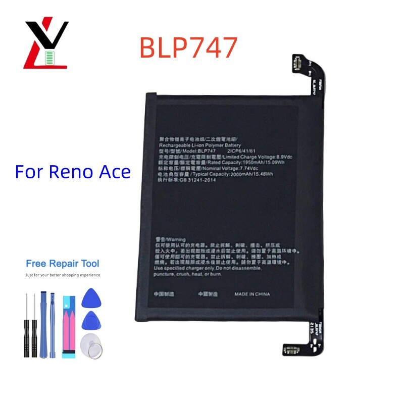 High-Quality New Replacement Battery for OPPO Reno Ace BLP747 Internal Tools-image