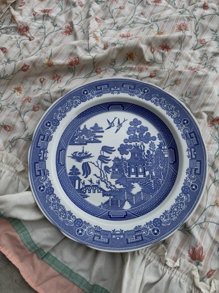 Spode Blue Room Collection Willow Ceramic Dinner Plate Blue White England
