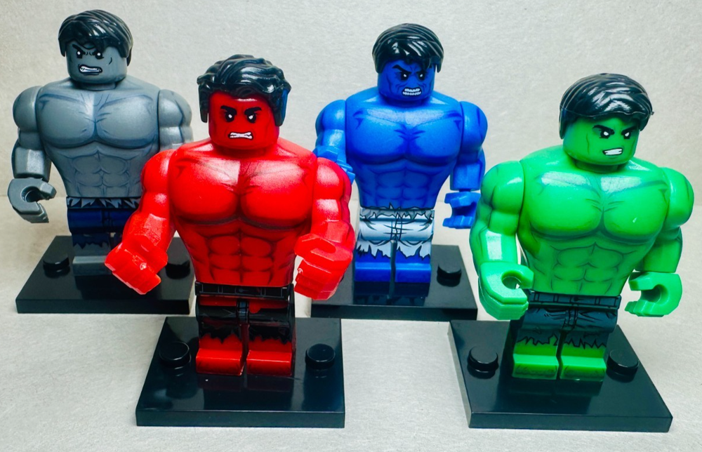 Custom Lego Marvel Incredible Hulk Minifigures 4 Pack