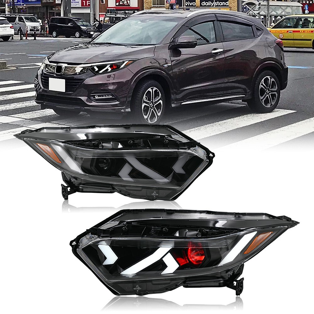 1 par de faros LED para Honda HRV 2019-2022 Red Devil Eye Blue DRL faros