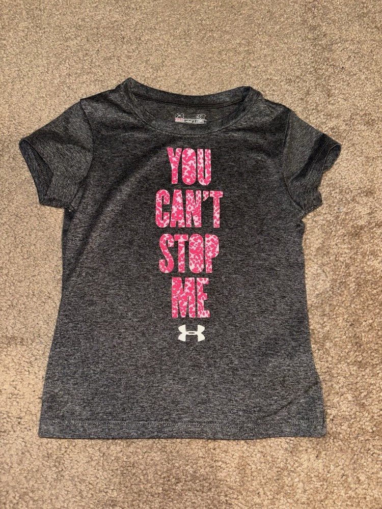 Under Armour Toddler Girls 3T Gray Tshirt Short Sleeve