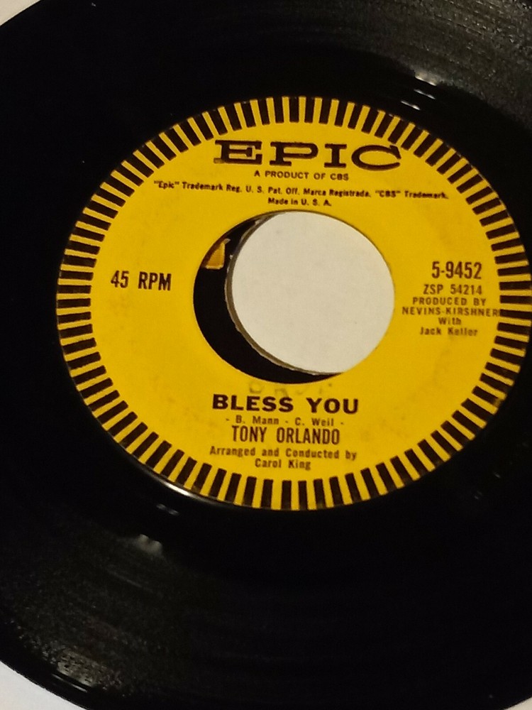 Tony Orlando - Bless You / Am I The Guy 5-9452 45  1961 Epic