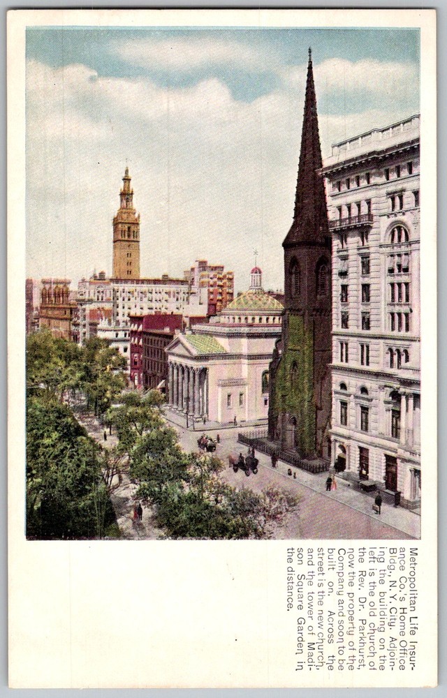 Antique Postcard Metropolitan Life Insurance New York City, NY 1900s