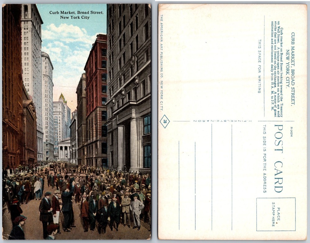 Curb Market Broad Street New York City Postcard