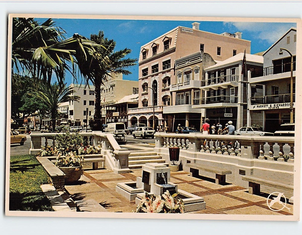 Postcard Front Street Hamilton Bermuda British Overseas Territory