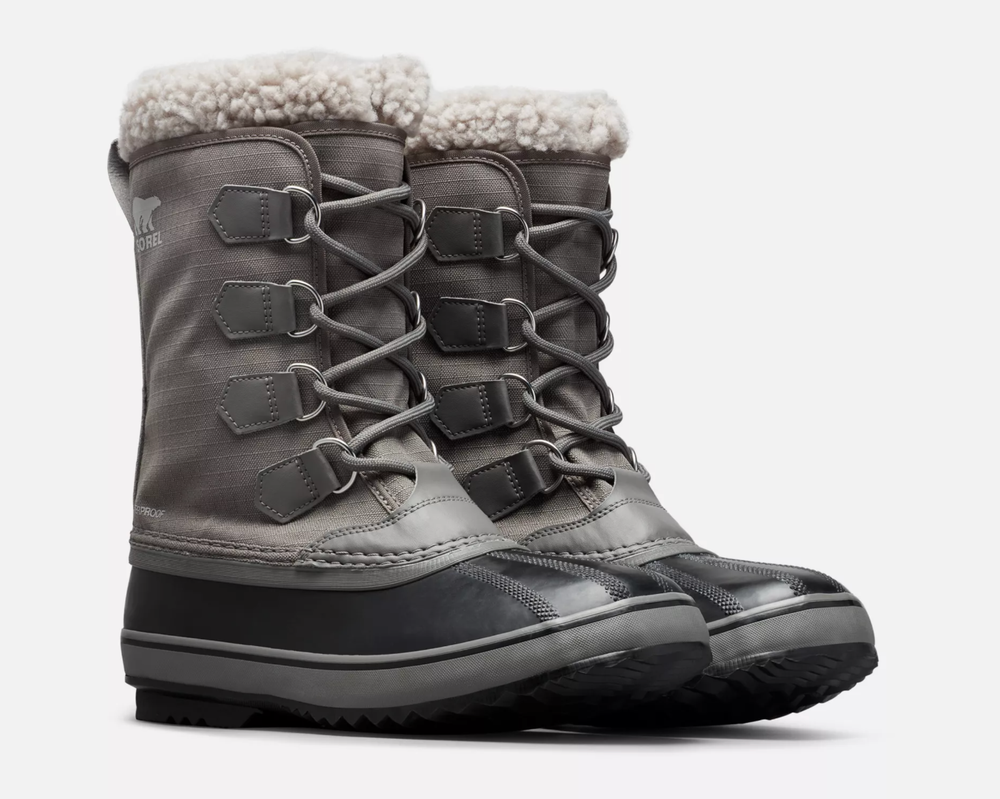 SOREL Men's Z72112 PAC Shearling Trim Waterproof Gray Snow Boots Size 11.5 M
