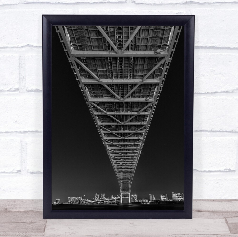 Directly Under Bridge Architecture Skyline City Urban Metal Art Print