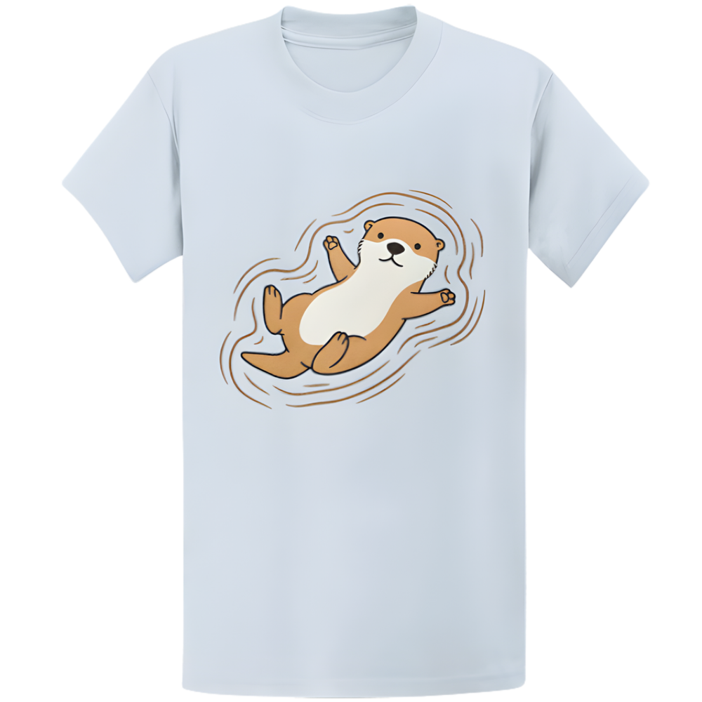 Gildan 5000 Floating Otter Cute T-Shirt - Funny Animal Otter Lover Gift Tee