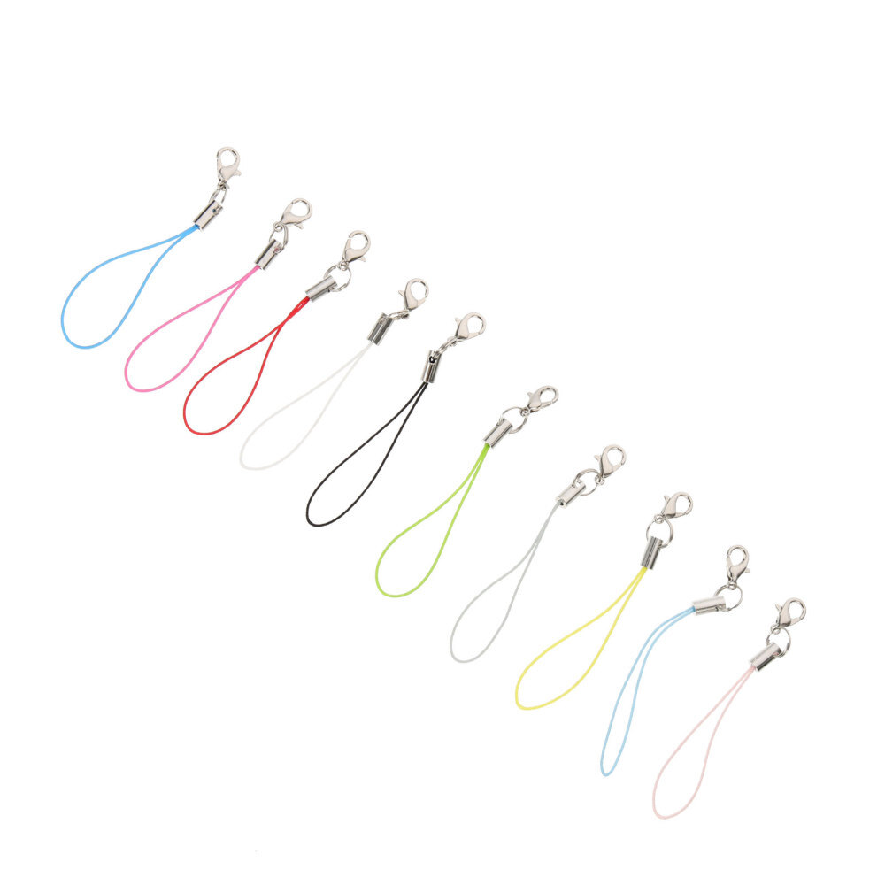 100 Pcs Glitter Keychain DIY Phone Accessories with Ropes