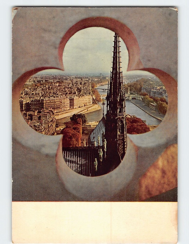 Postcard A view of the city seen from the towers of Notre Dame Paris France