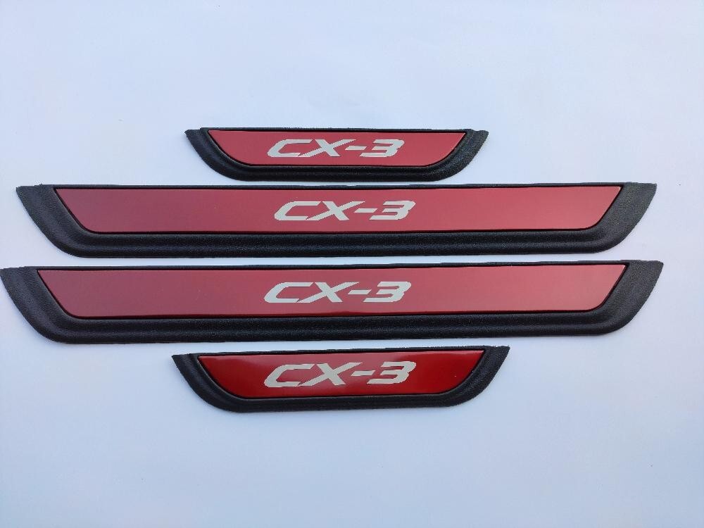 For 2022 Mazda CX3 Car Accessories Door Sill Protector Scuff Plate Trim Sticker