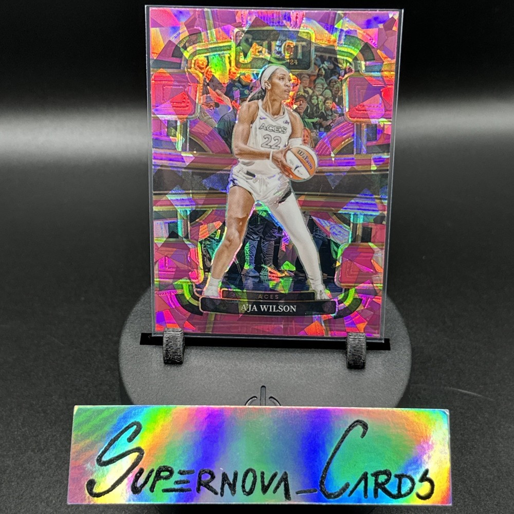 2024 Panini Select WNBA A’ja Wilson Pink Cracked Ice Prizm -#86 Las Vegas Aces