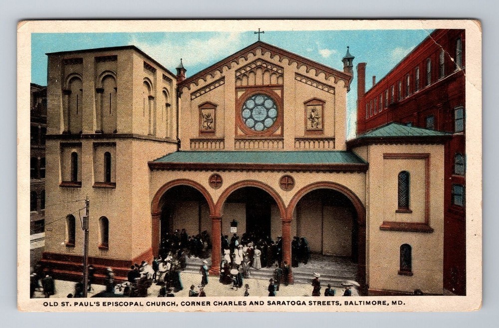 Baltimore MD-Maryland, Old St Paul's Episcopal Church, Vintage Postcard