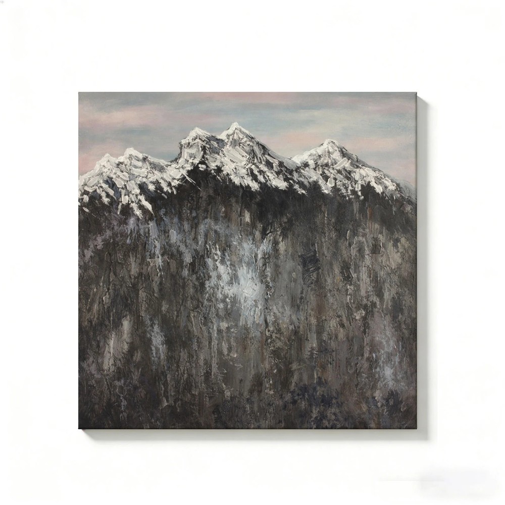 Mountain Canvas Painting 2D Flat Frameless Wall Art for Home Office Decor