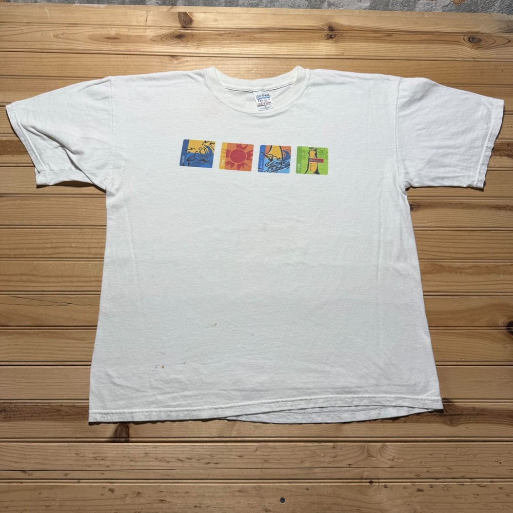 Vintage Y2K Budweiser Surf Sun Wind Fun Summer Beer Graphic Promo T-Shirt - XL