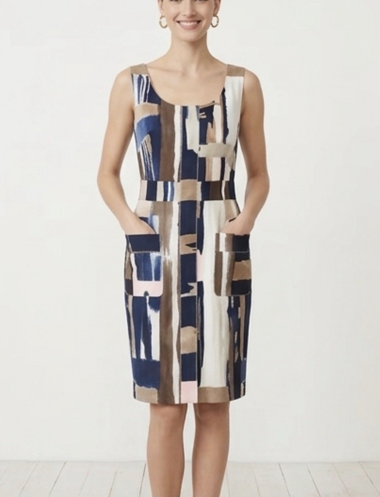 Oscar De La Renta Cotton Bland Dress. Made In Italy.