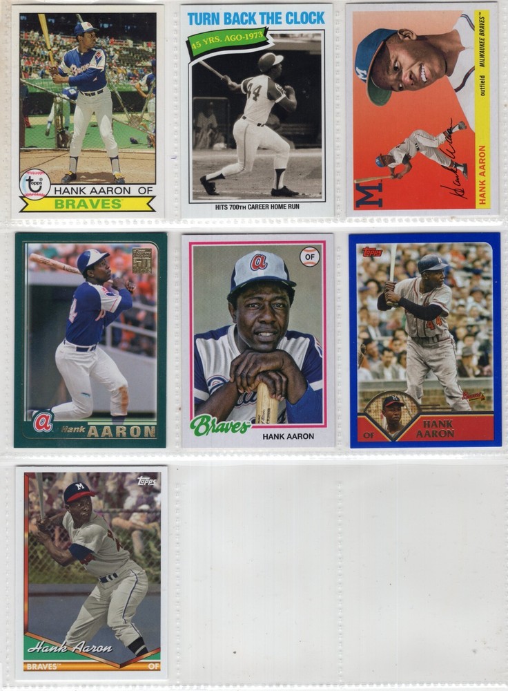 2016 2018 2020 2021 2022 2023 2024 Topps Archives Hank Aaron 7 Card Lot