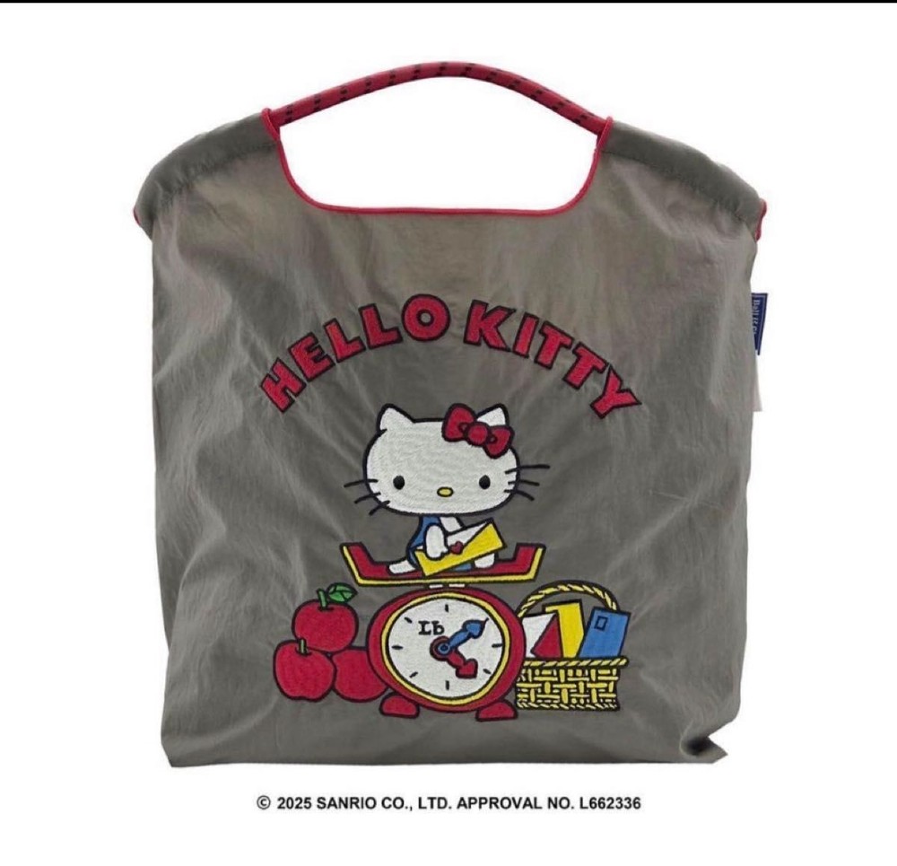 Lawson x Sanrio 50th Hello Kitty  official Ball and Chain Tote Bag Gray New