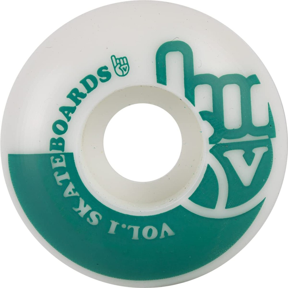 Vol.1 No.1 52mm White/Teal Skateboard Wheels (Set of 4)