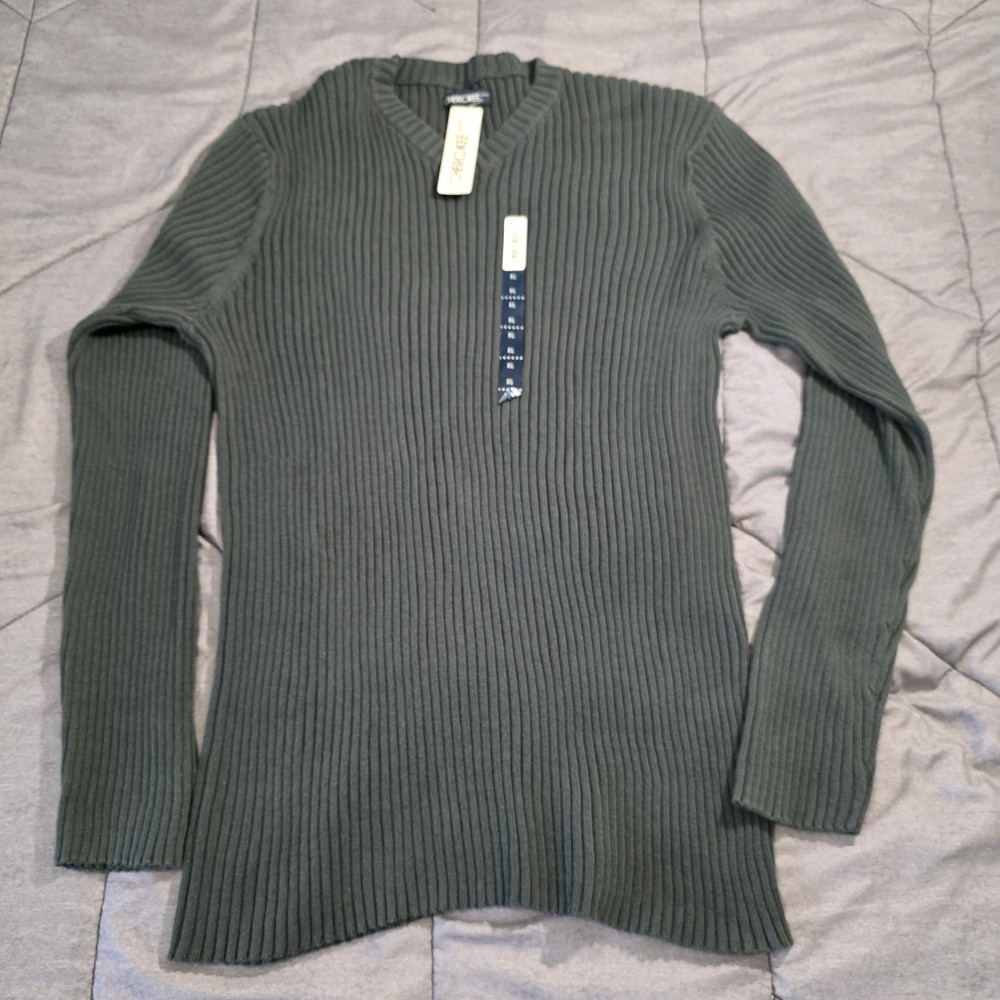 Vintage 90s Cherokee Cotton Knit Sweater Mens XL Hunter Green NEW Deadstock Y2K