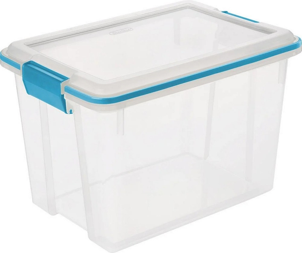 20Qt Clear Plastic Storage Bin with Secure Gasket Lid