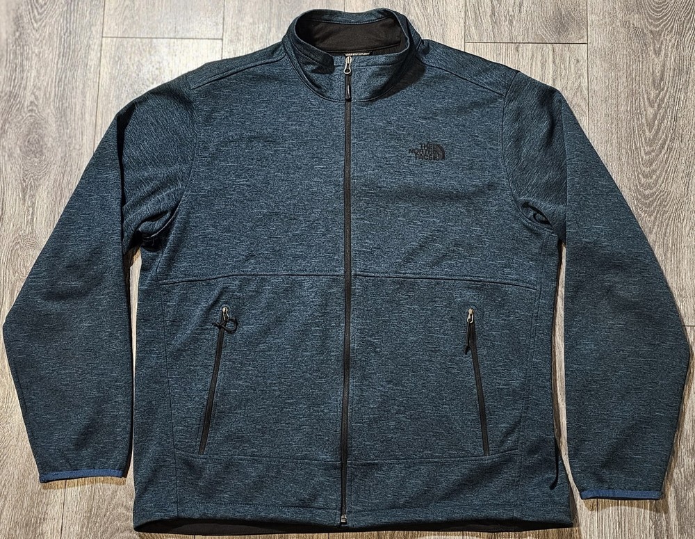 The North Face Softshell Full Zip Jacket Heather Blue Outdoor Hiking Men's Sz XL