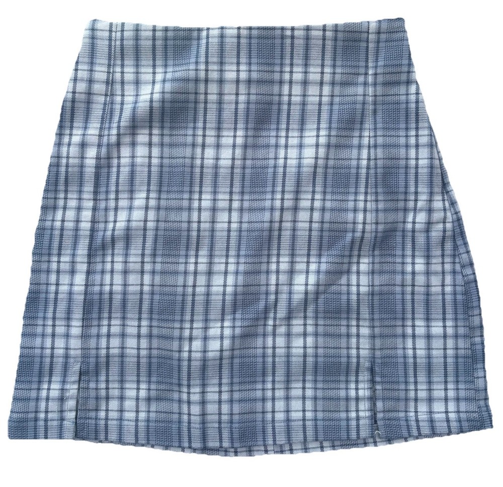 JOHN GALT WOMEN'S PLAID MINI SKIRT SCHOOL GIRL BLUE ONE SIZE Tartan