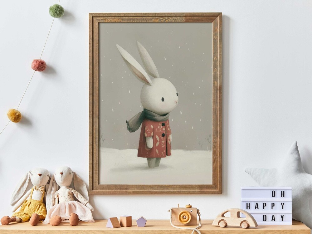 Bunny Nursery Wall Decor Cute Animal Art For Childrens Bedroom Unique Nursery